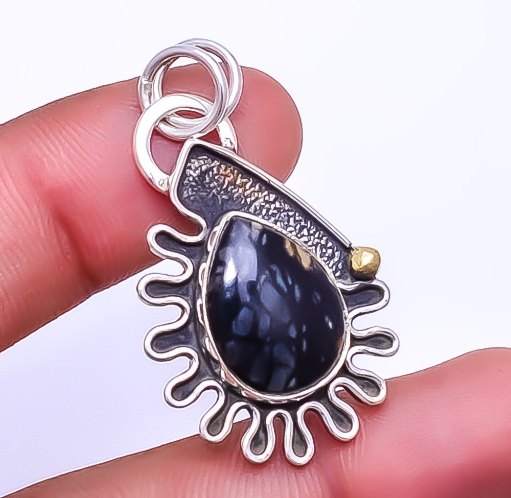 Picasso Jasper – Utah 925 Sterling Silver Pendant 1.50″ P8, Christmas Gift