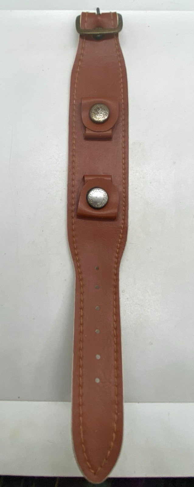 NEW VTG Cuff Watch Band Bund Brown Leather 13mm Lugs NOS Fits Up To 7” Wrists
