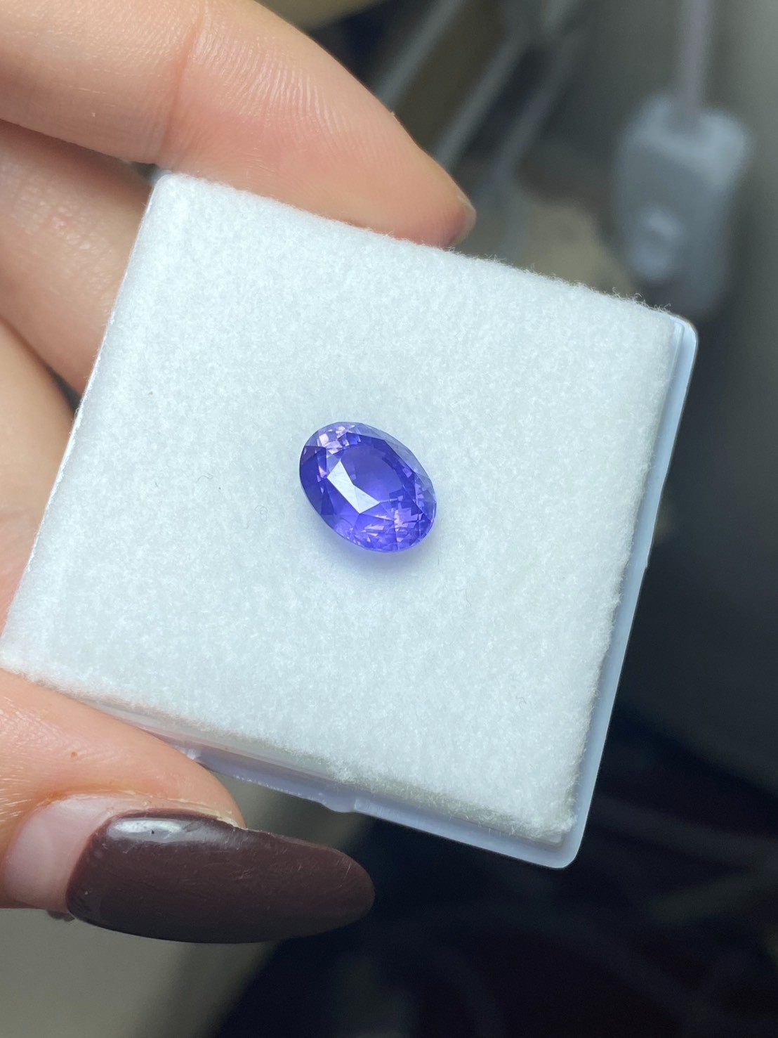 [jerseychou] Natural Violet Orchid purple sapphire 3.94ct , No heat , CSL