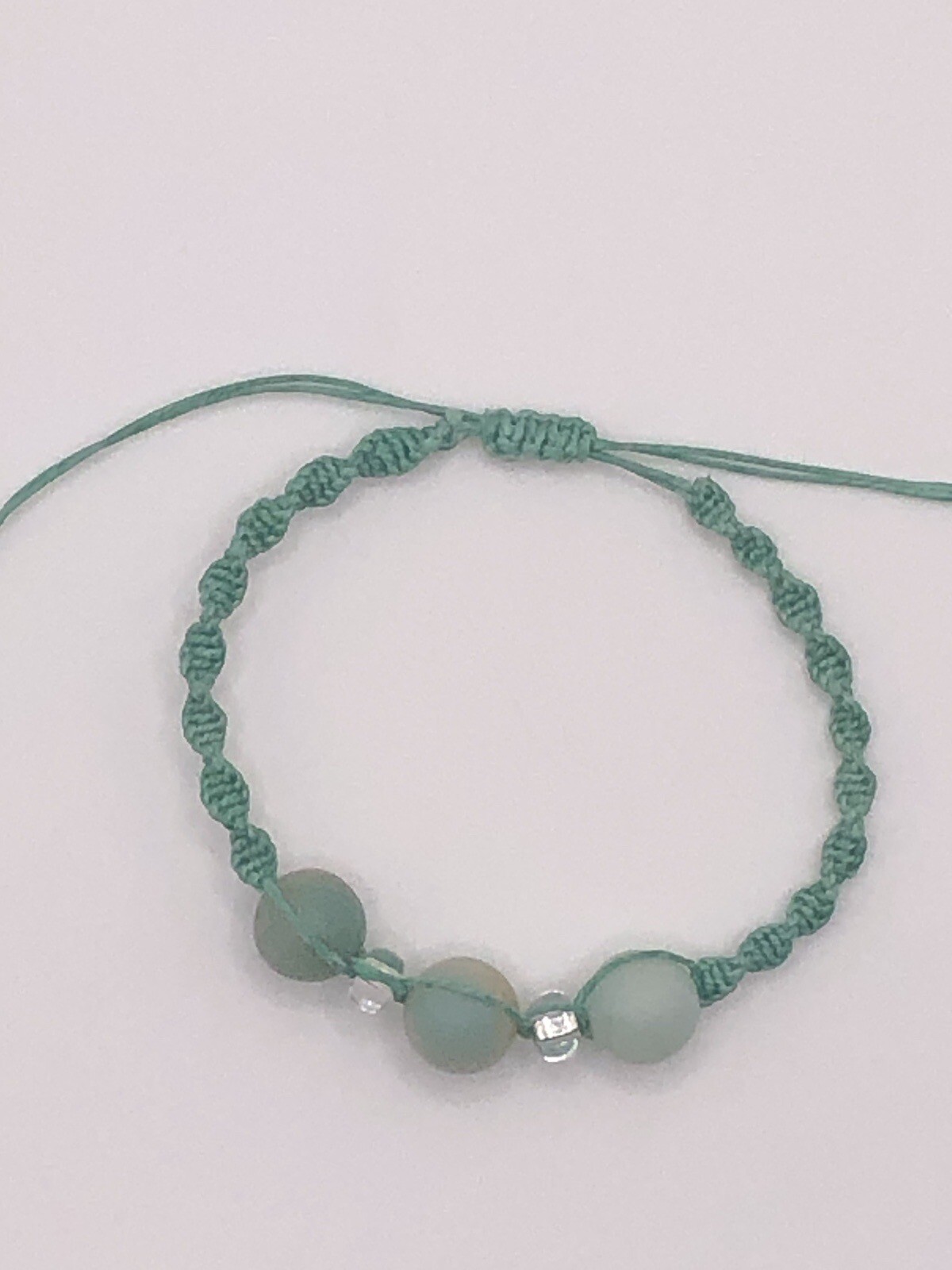 Handmade Macrame Spiral Knot, Adjustable Bracelet with Amazonite Gemstones