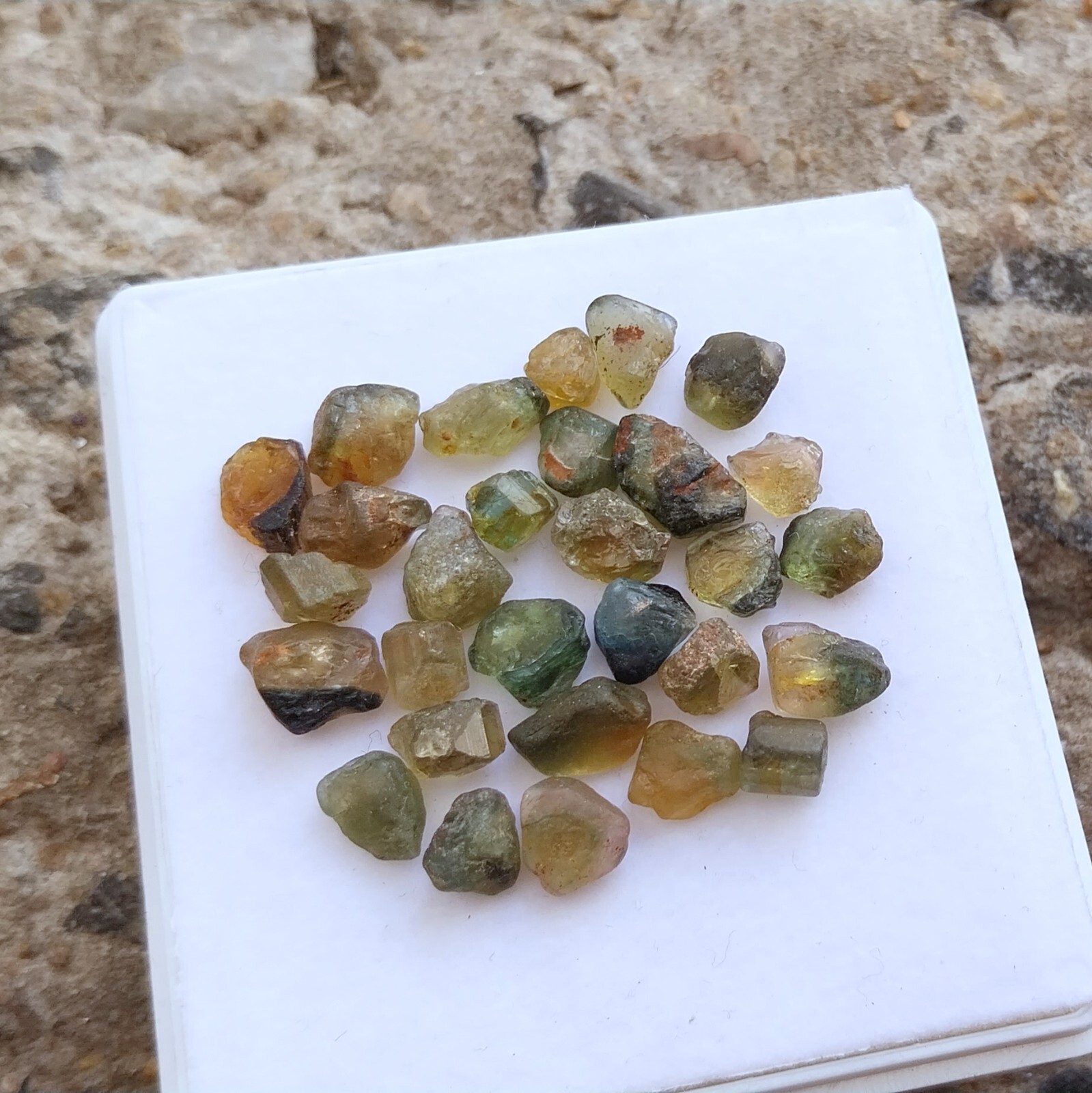 40 Carat 5 to 8 MM Natural Multi Color Tourmaline Raw Rough 29 Piece Lot Gems