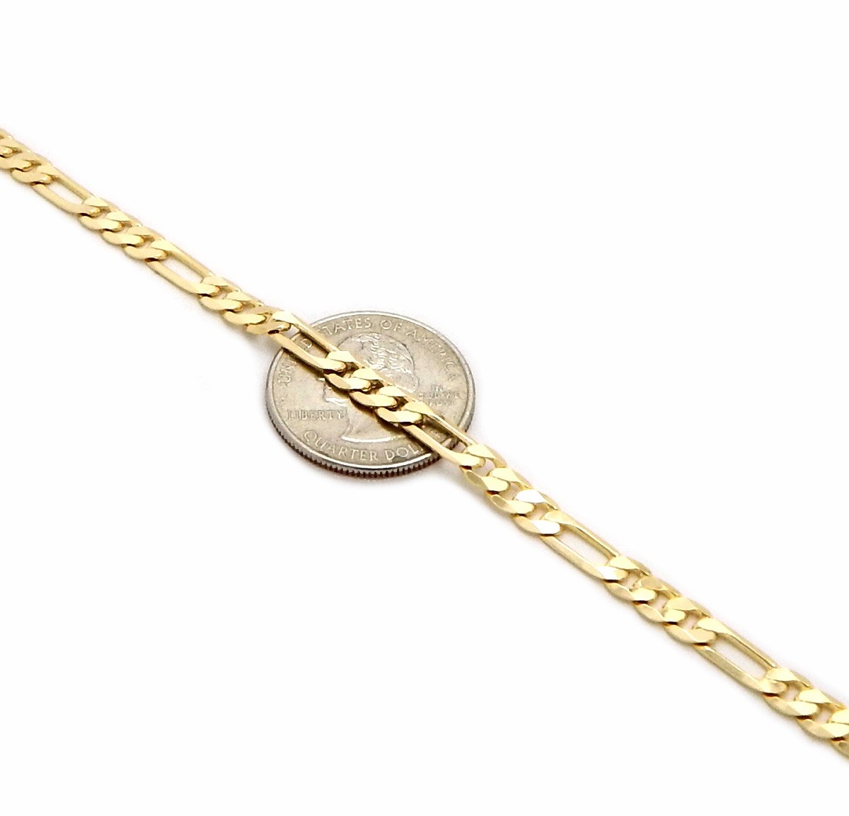 12 Piece 5mm Italian Figaro link Chain 20″ 24″ 30″ 14k Gold Finish Wholesale Lot