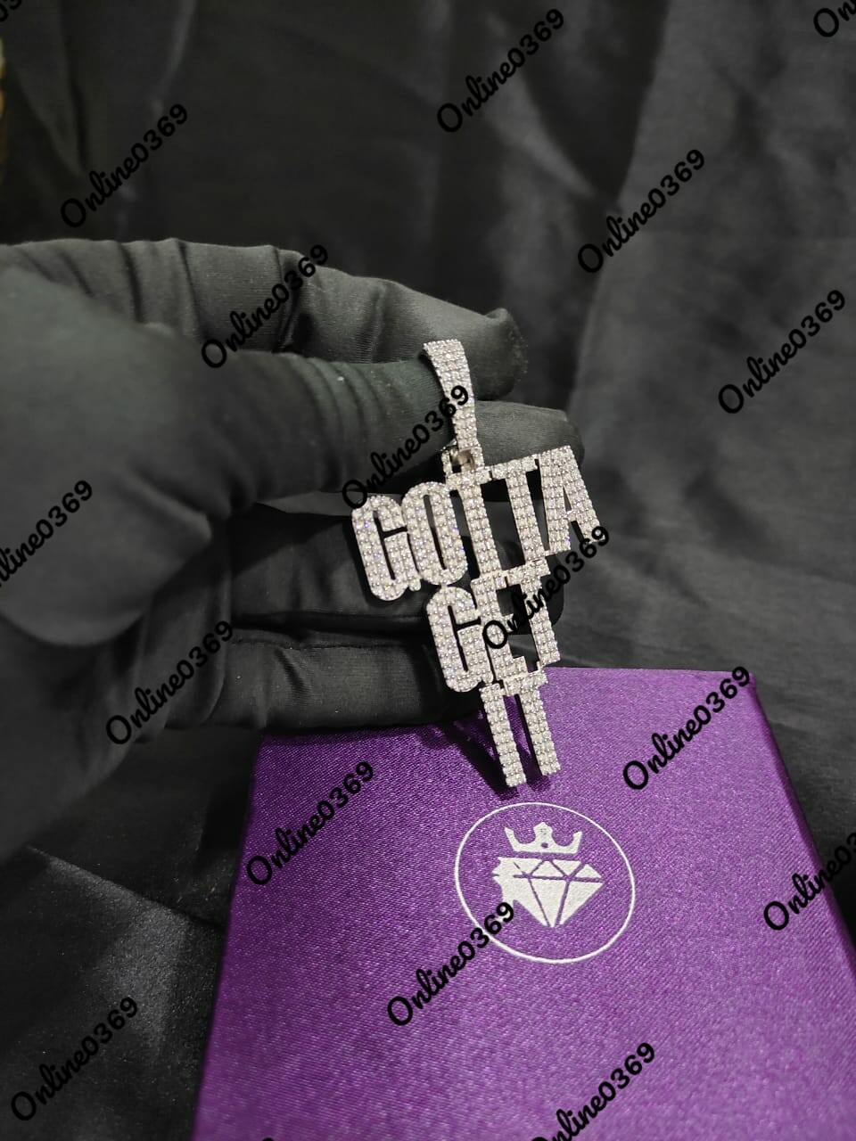 Men’s certified Natural diamond Custom Name New Style name Pendant 925 Silver