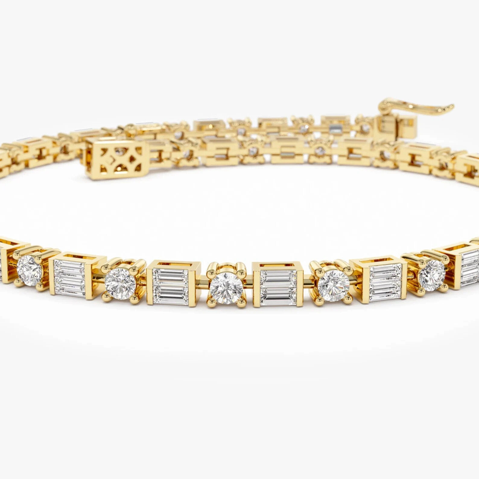 Women’s Gift 2.7Ct Lab Grown Diamond/CVD Tennis Bracelet 14K Yellow Gold Plated