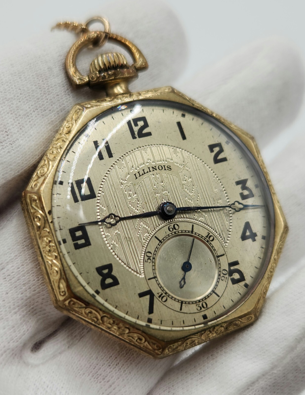Illinois Supreme Double Roller Octagonal Pocket Watch – FOR PARTS / REPAIR