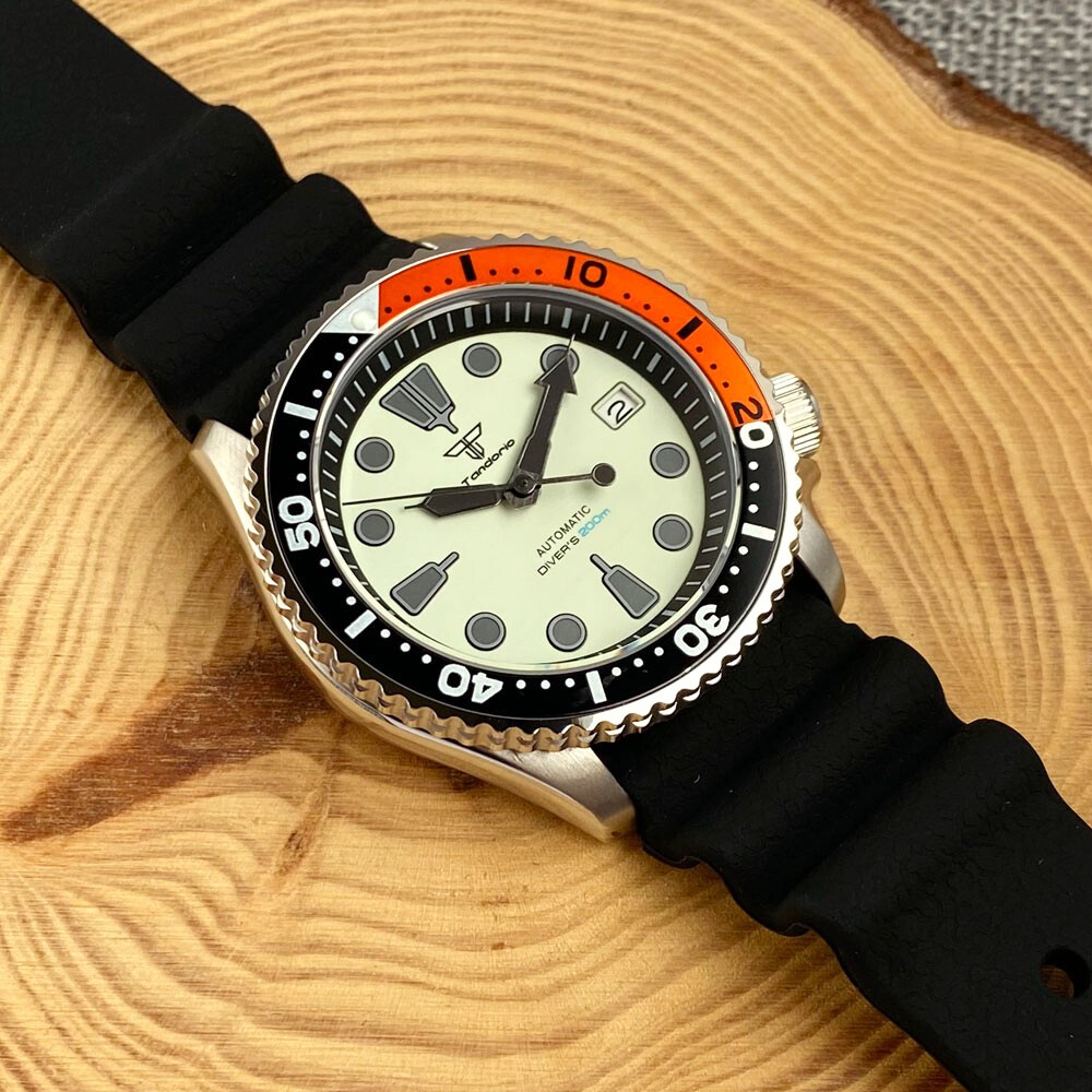 Tandorio 41mm Diving Style Sapphire Full Lume Dial Japan NH35A Auto Men Watch