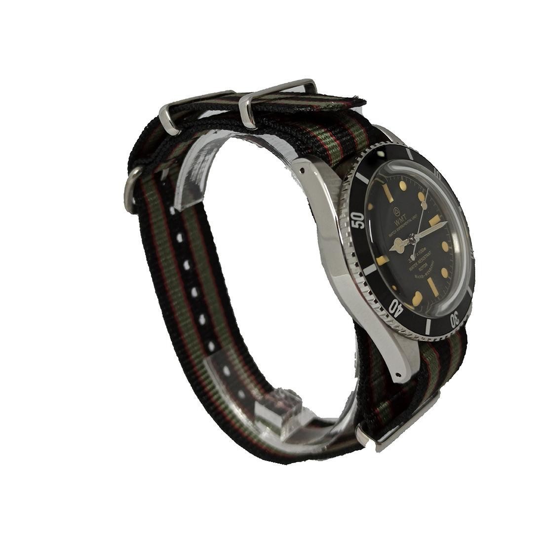 Walter Mitt Sea Bond Acciaio Automatico Nero Vintage Diver NATO Orologio Unisex