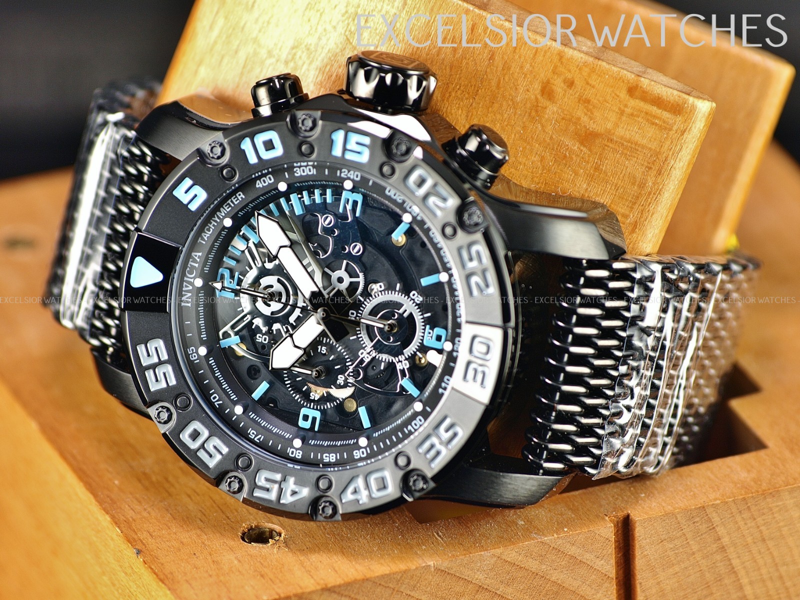 Invicta RACING JM LIMITED EDITION Chronograph Quartz Stinless Mesh BLACK Watch