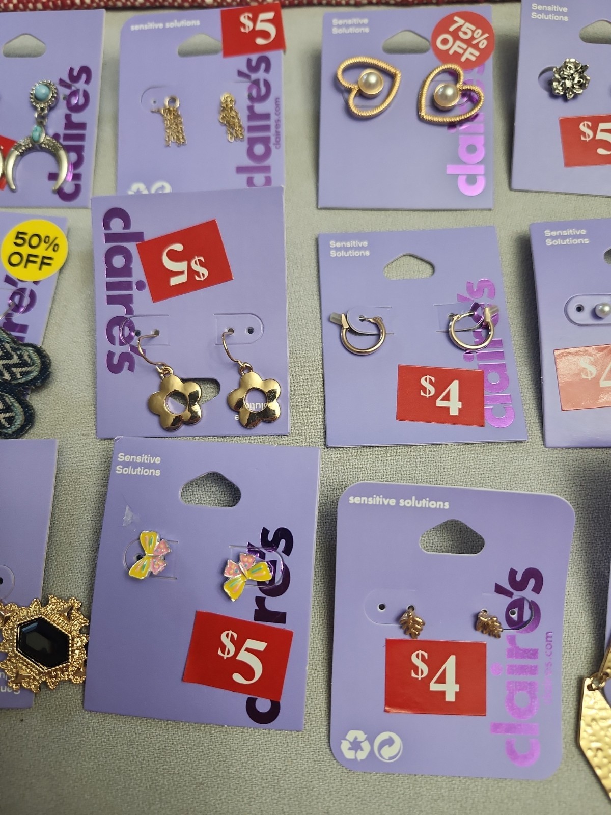 Claire’s Fashion Jewelry Pierced Earrings. Lot Of 21 Pieces