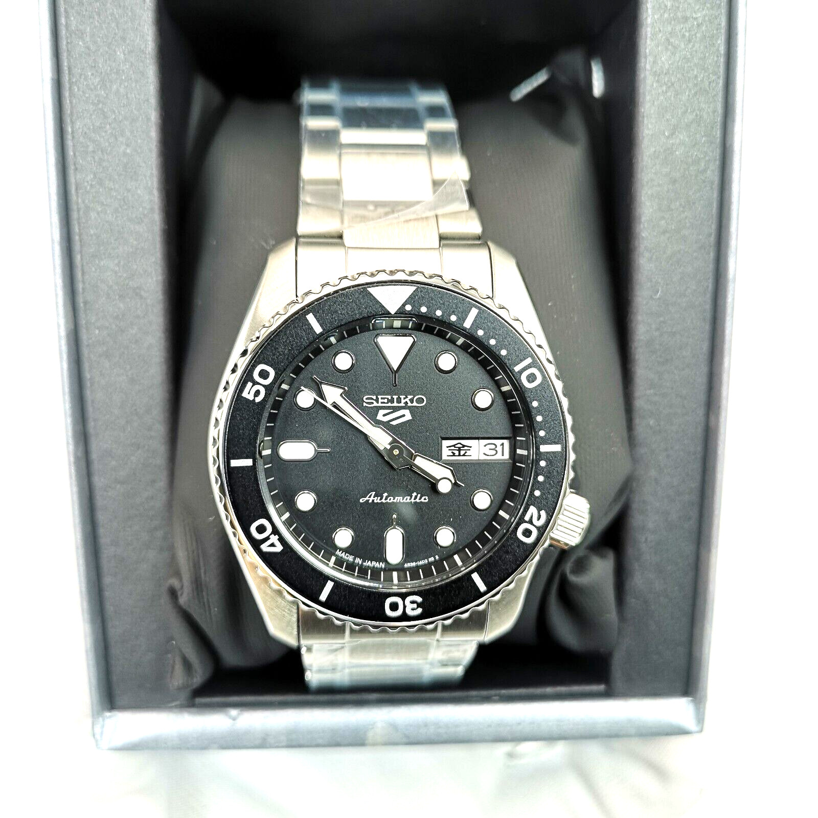SEIKO 5 Sports SBSA225 Black Automatic Mechanical Diver Men’s Watch New in Box