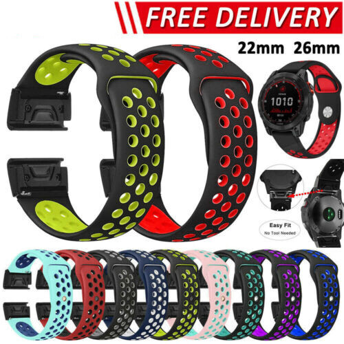 Quick Fit Silicone Watch Band Strap For Garmin Fenix 5 5X 6 6X Pro 7 7X Solar