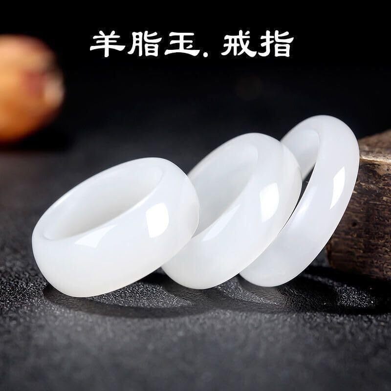 Natural A Grade Jade Band Burma Jade Ring for Women Men, Myanmar Jadeite Jewelry