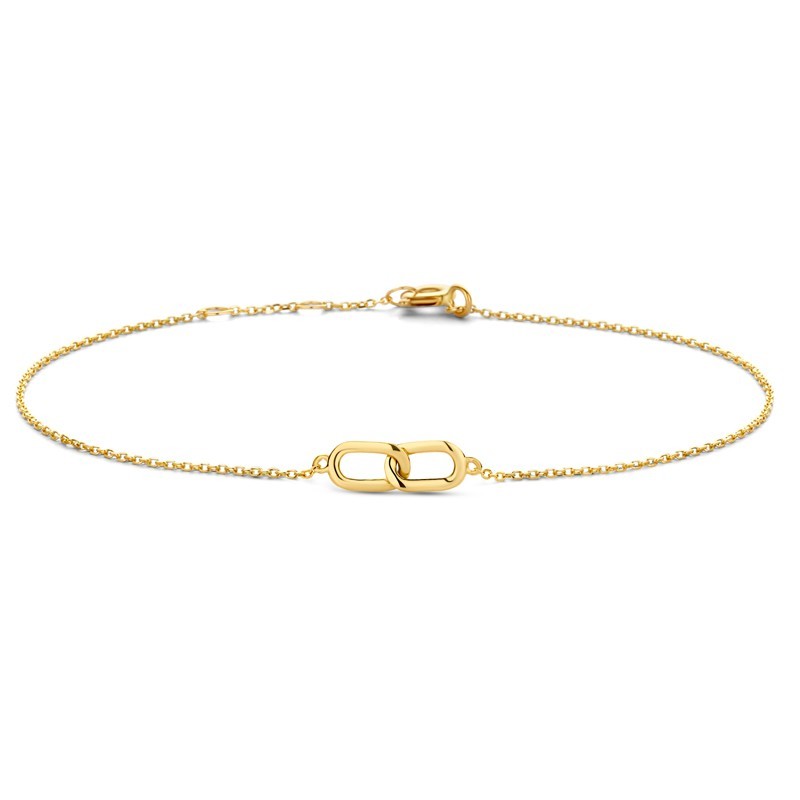 Bracelet Link Pendant 585 Gold Anchor Chain 16-18cm Adjustable