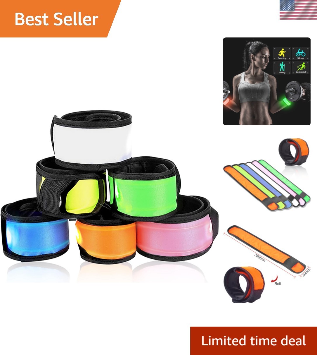 Versatile Night Visibility Wrist Bands – 6 Pack LED Slap Bracelets for All Ages