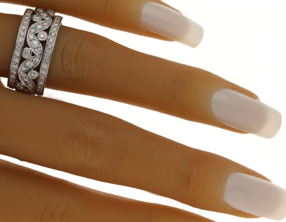 Platinum Diamond Anniversary Wedding Band Ring 2.50CT G Color 9.7MM Size 8