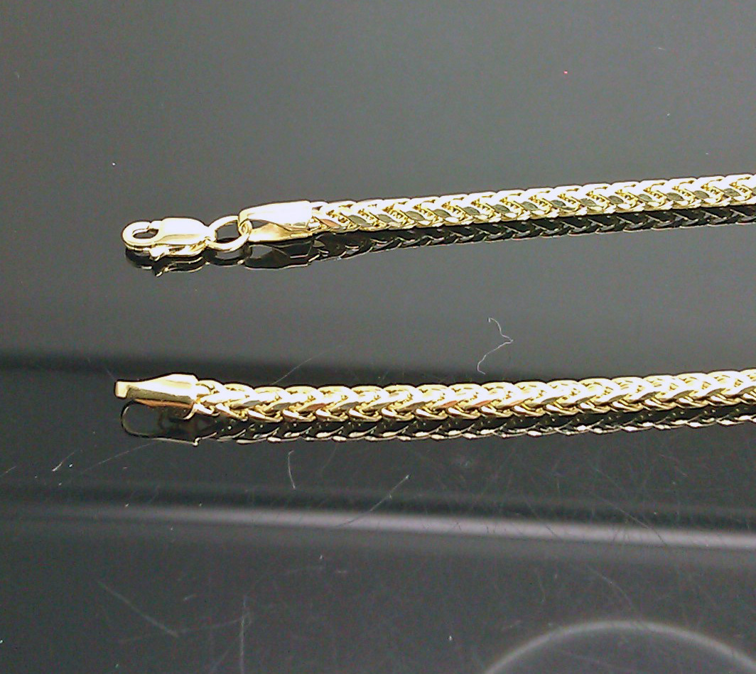 Real 10k Yellow Gold 24 Inch Palm Chain Necklace 3mm Men/ women On Sale