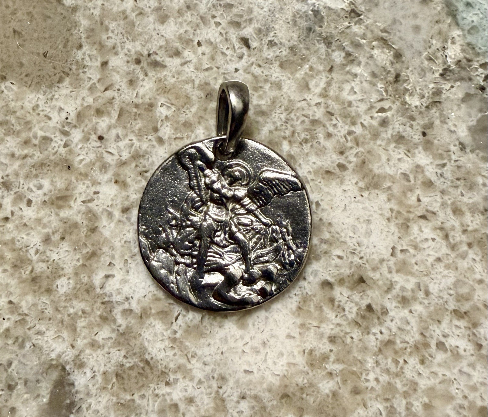 Pure Platinum 999 Saint Michael Pendant, 7 Grams
