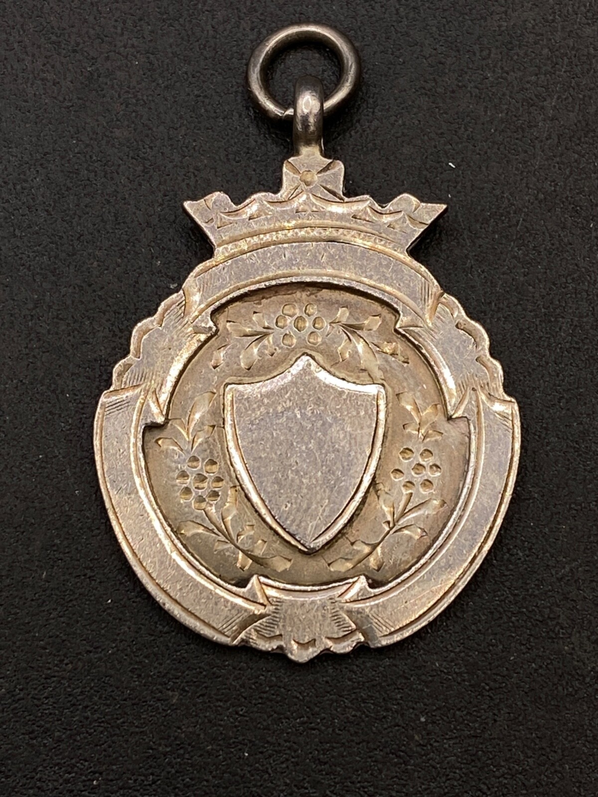 Watch Fob Pendent Silver 1920 Chester Hallmark Approx 7g 30mm Blank Cartouche