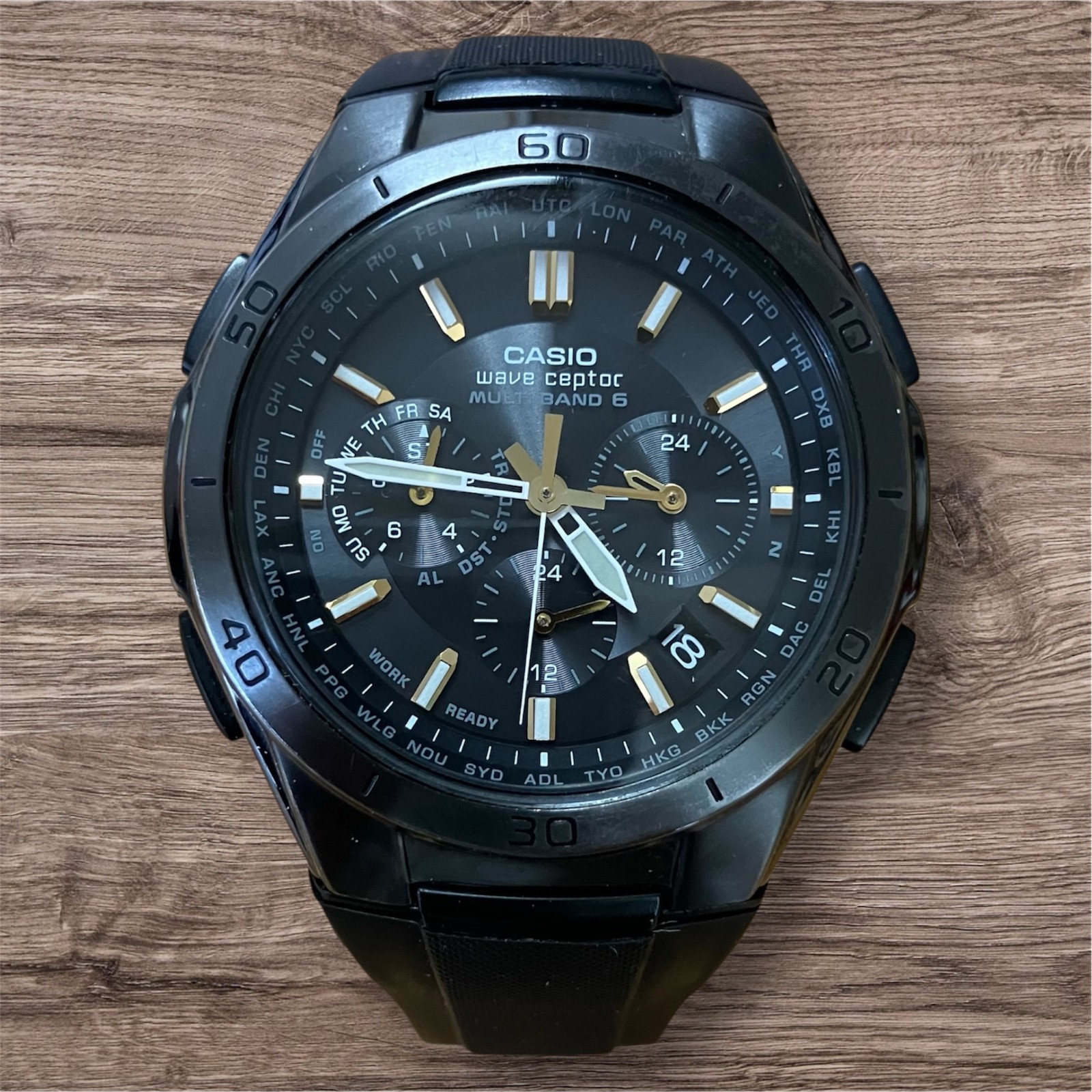CASIO WAVE CEPTOR WVQ-M410 Black Tough Solar Radio New battery installed
