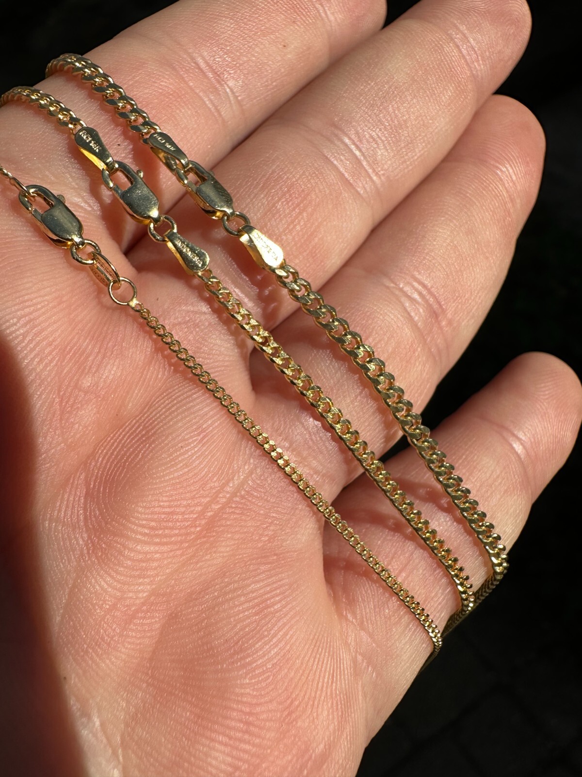 Men’s Ladies Solid 14k Yellow Gold Micro 1.5-3mm Miami Cuban Link Chain Necklace