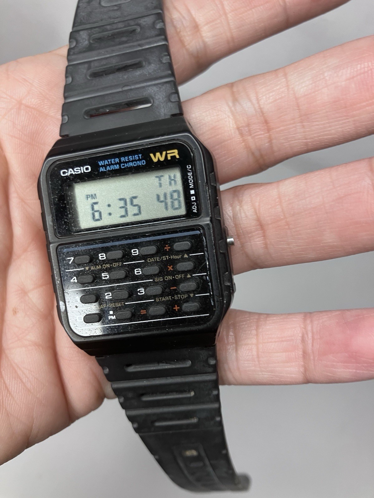Vintage Casio 3208 CA-53W Calculator Watch Digital Alarm Chrono Stranger Things