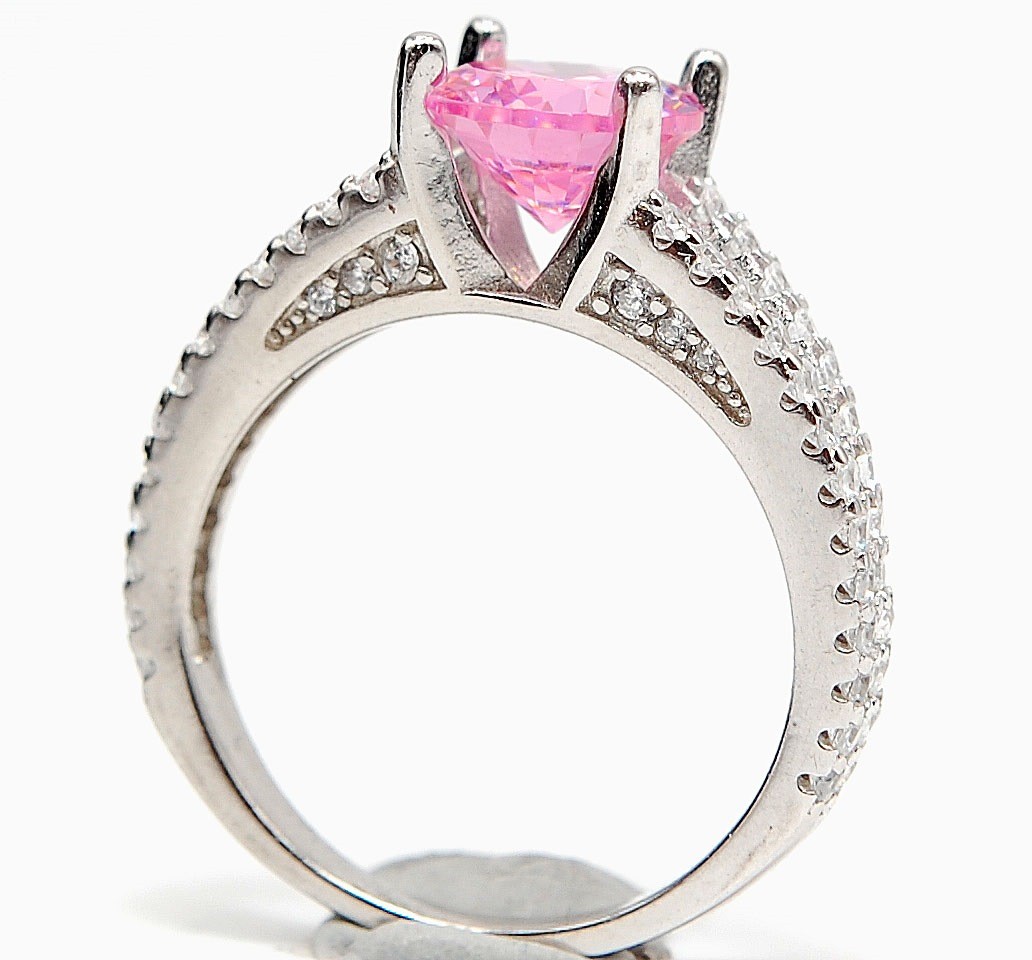 3CT Heat Treated Pink Topaz 925 Sterling Silver Ring Jewelry Sz 6 MB1-1