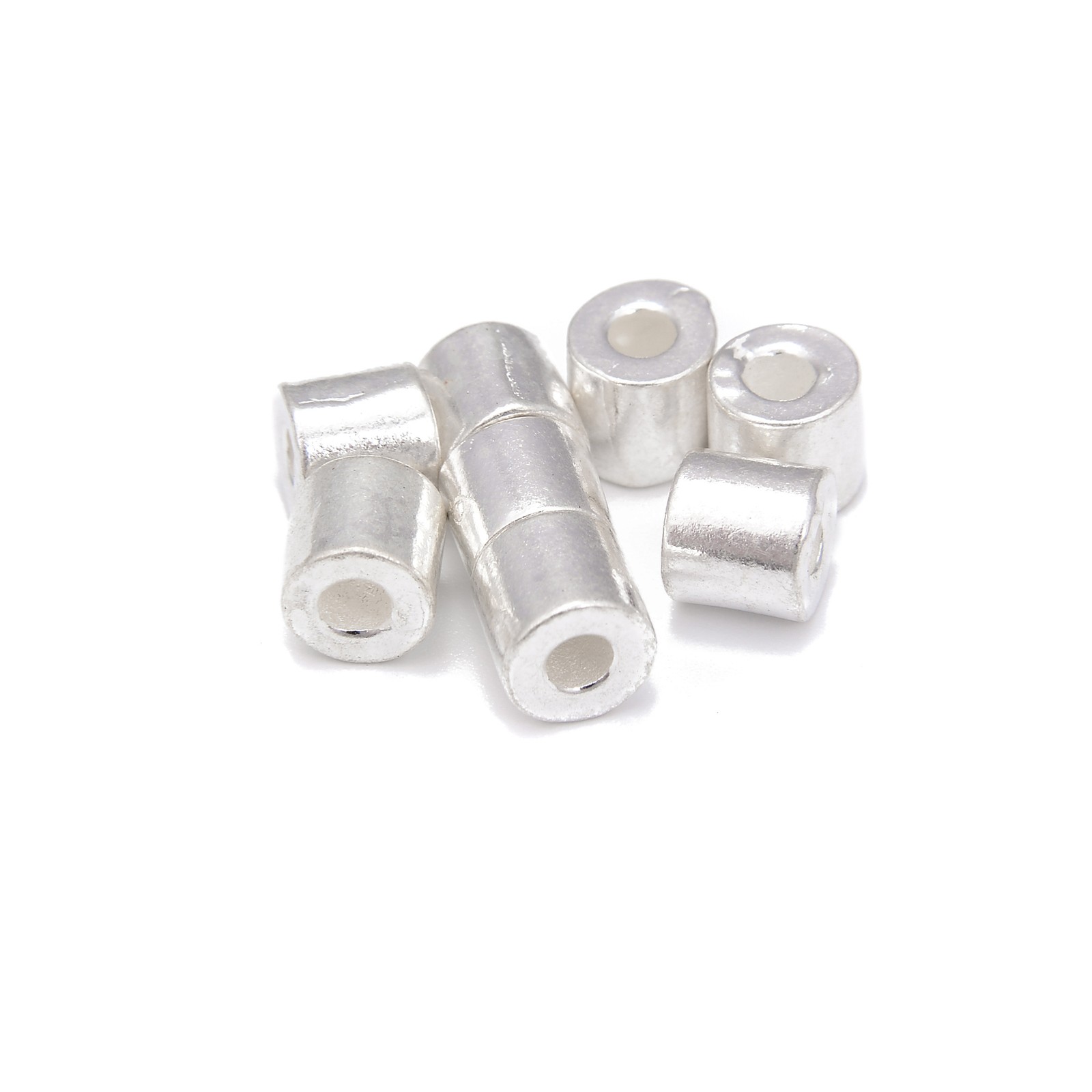 Sterling Silver Cylinder Beads Size 5.5×5.5mm, 4pcs per Bag (5.5×5.5mm)