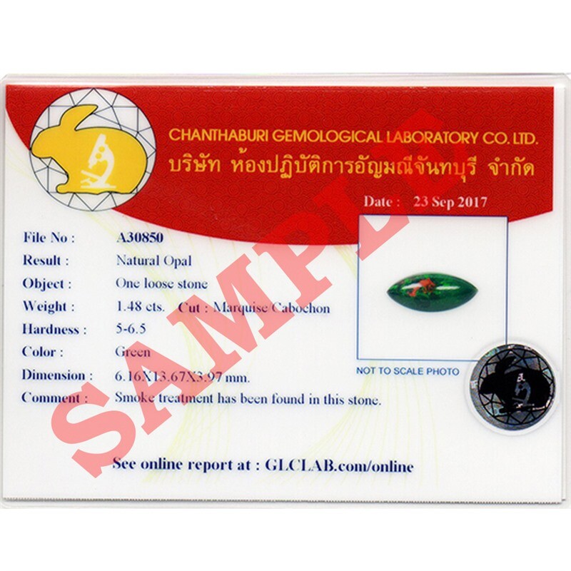 GLC Chanthaburi Gemological Laboratory Brief Report With Photo x1 (Service)