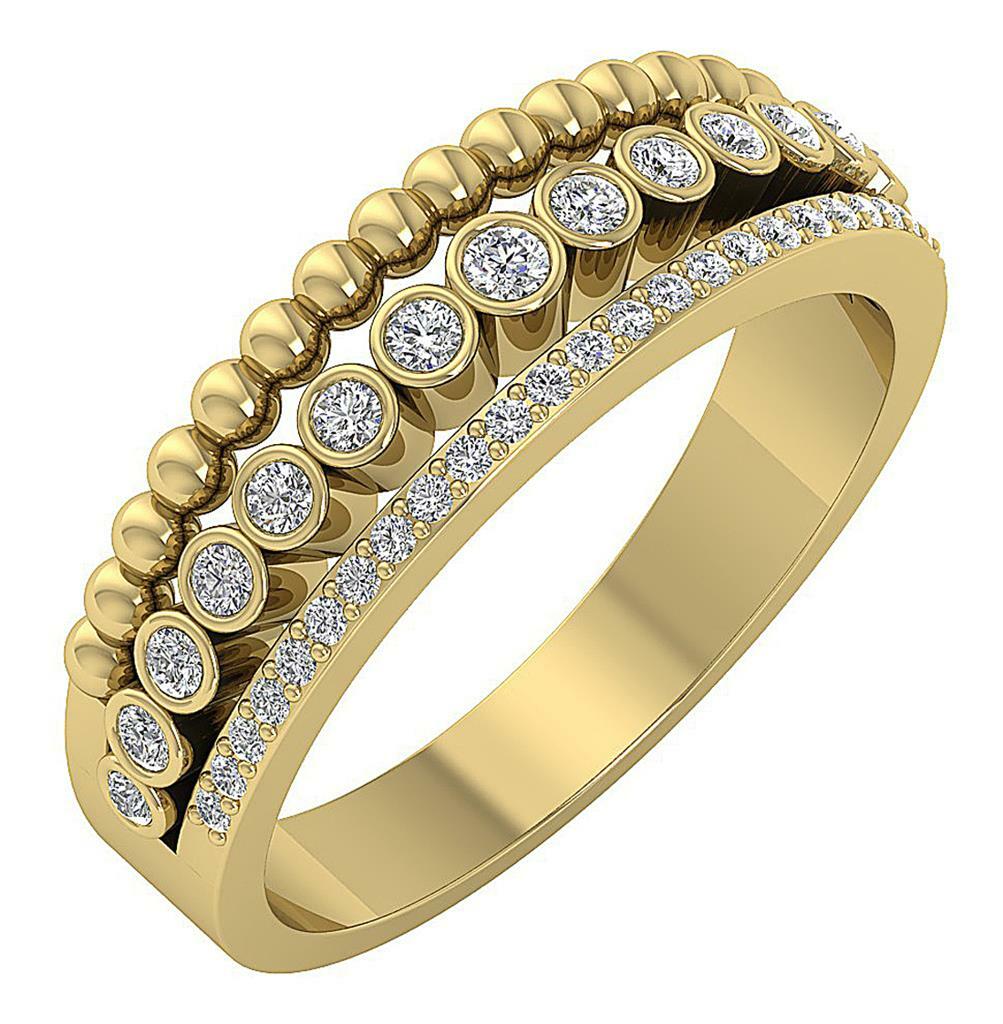 Anniversary Ring VVS1 E 0.50 Ct Natural Round Diamond 14K Solid Gold 6.90 mm