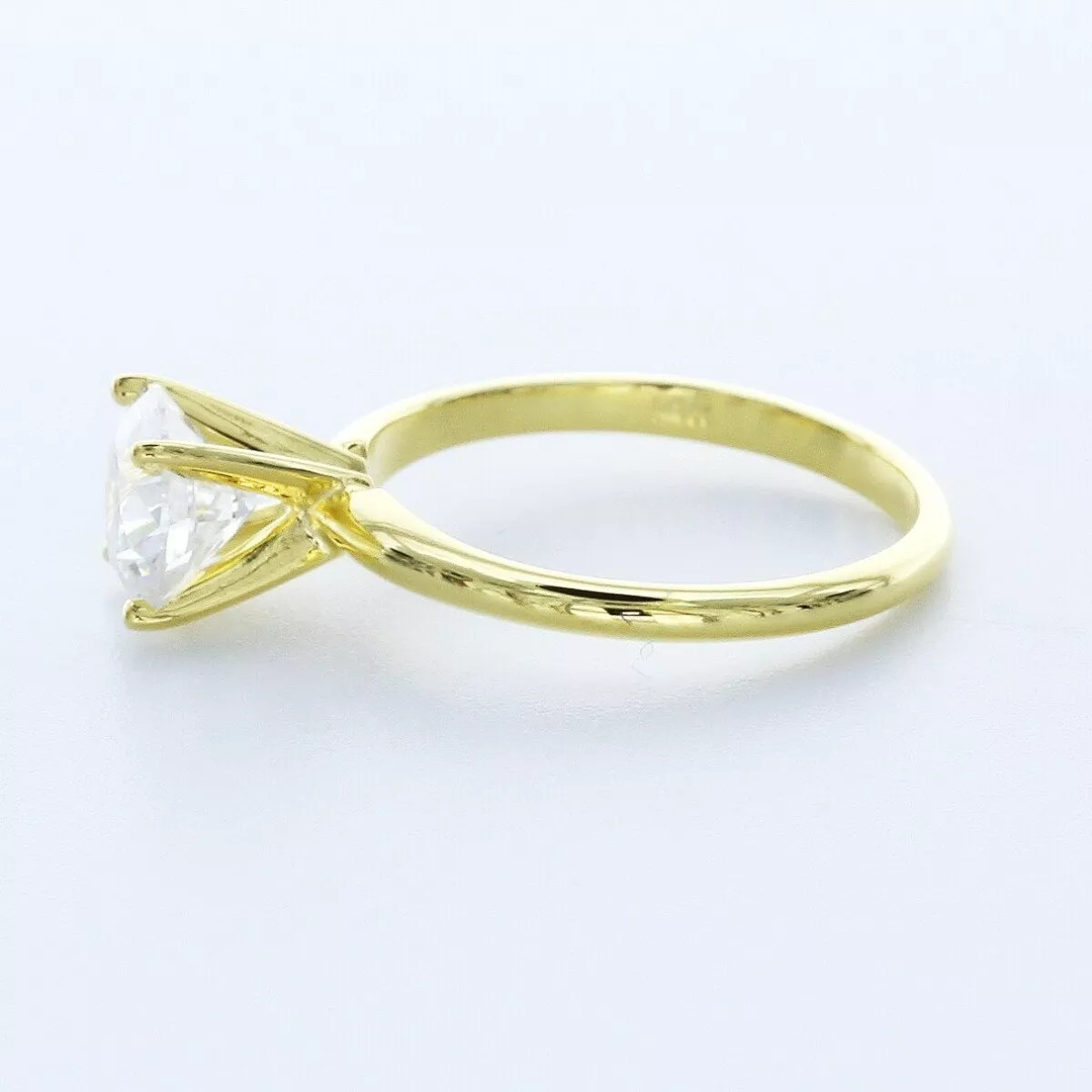 Solitaire Engagement Ring 14K Gold Petite 1.60 CT Round Lab-Grown Diamond E VS1