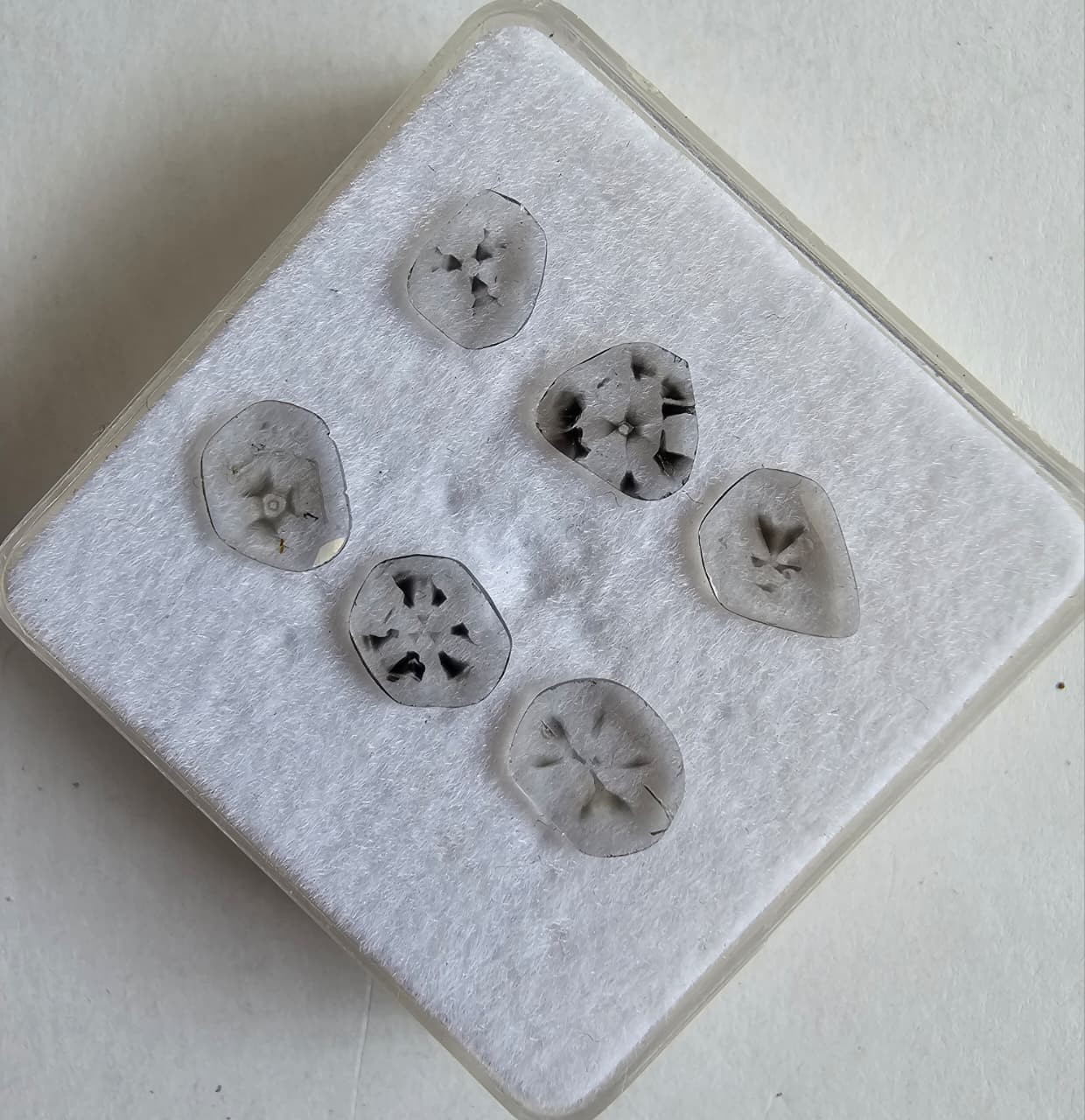 1.15CT (6pc) 6.00mm to 7.50mm , Trapiche diamond, Natural Slice (zimba polki)