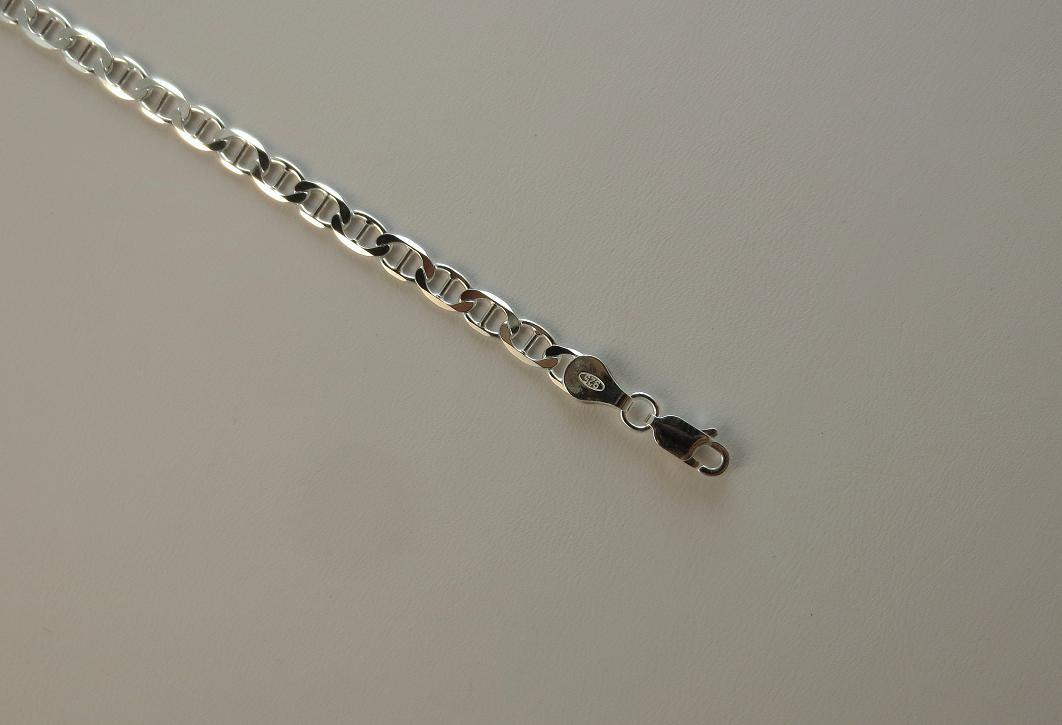 7,8,9,16,18,20,22,24,30 inches, 4.5mm Sterling Silver Marina .925 Italian Chain.