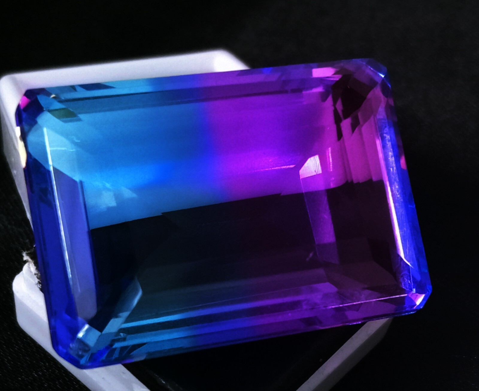Flawless EGL Certified 111.90Ct Tourmaline Bi-Color Emerald Shape Loose Gemstone