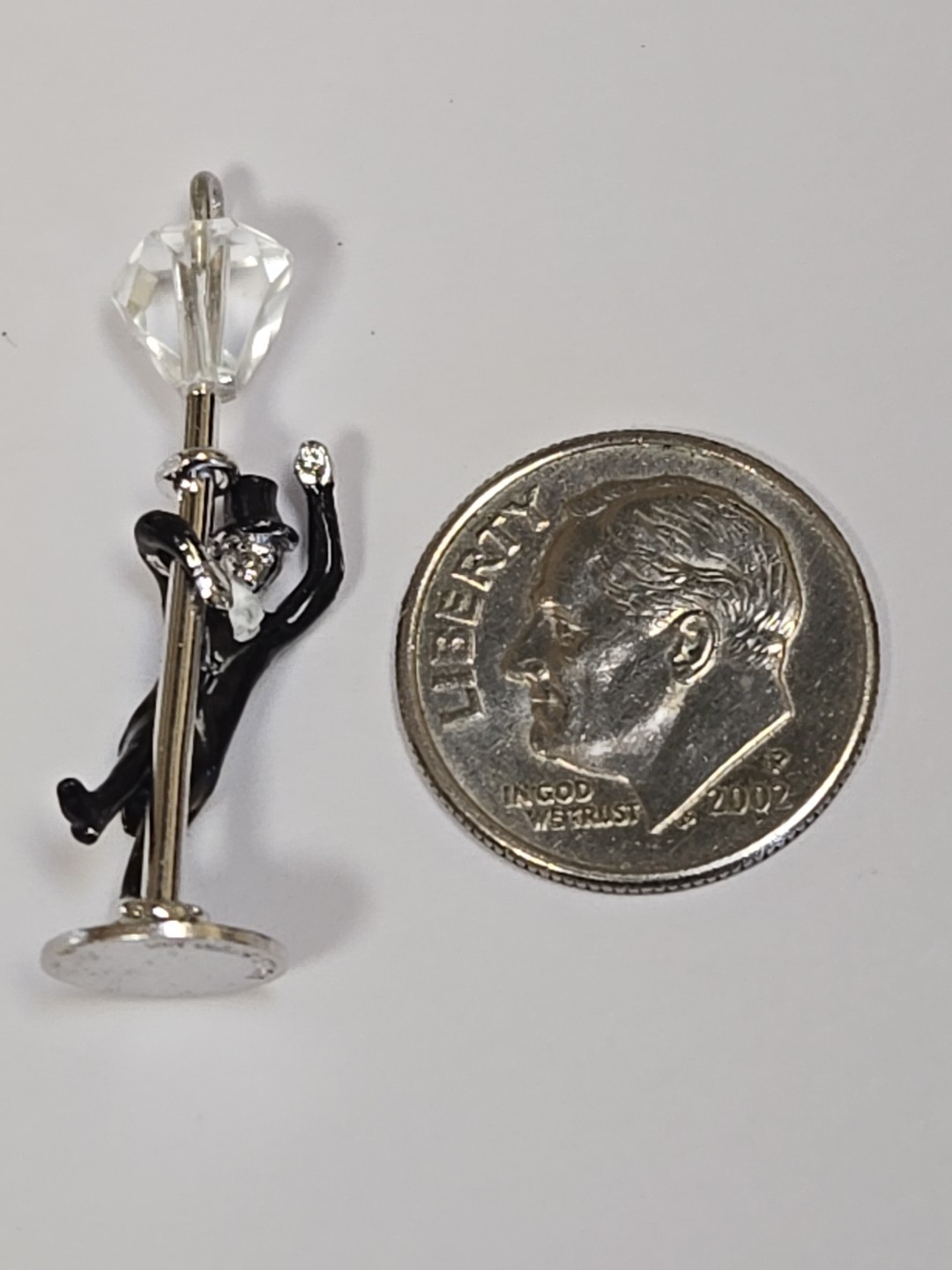 Sterling Silver ~ MY FAIR LADY Charm! ~ ENAMEL TUXEDO ~ RARE! ~ VINTAGE c1960s