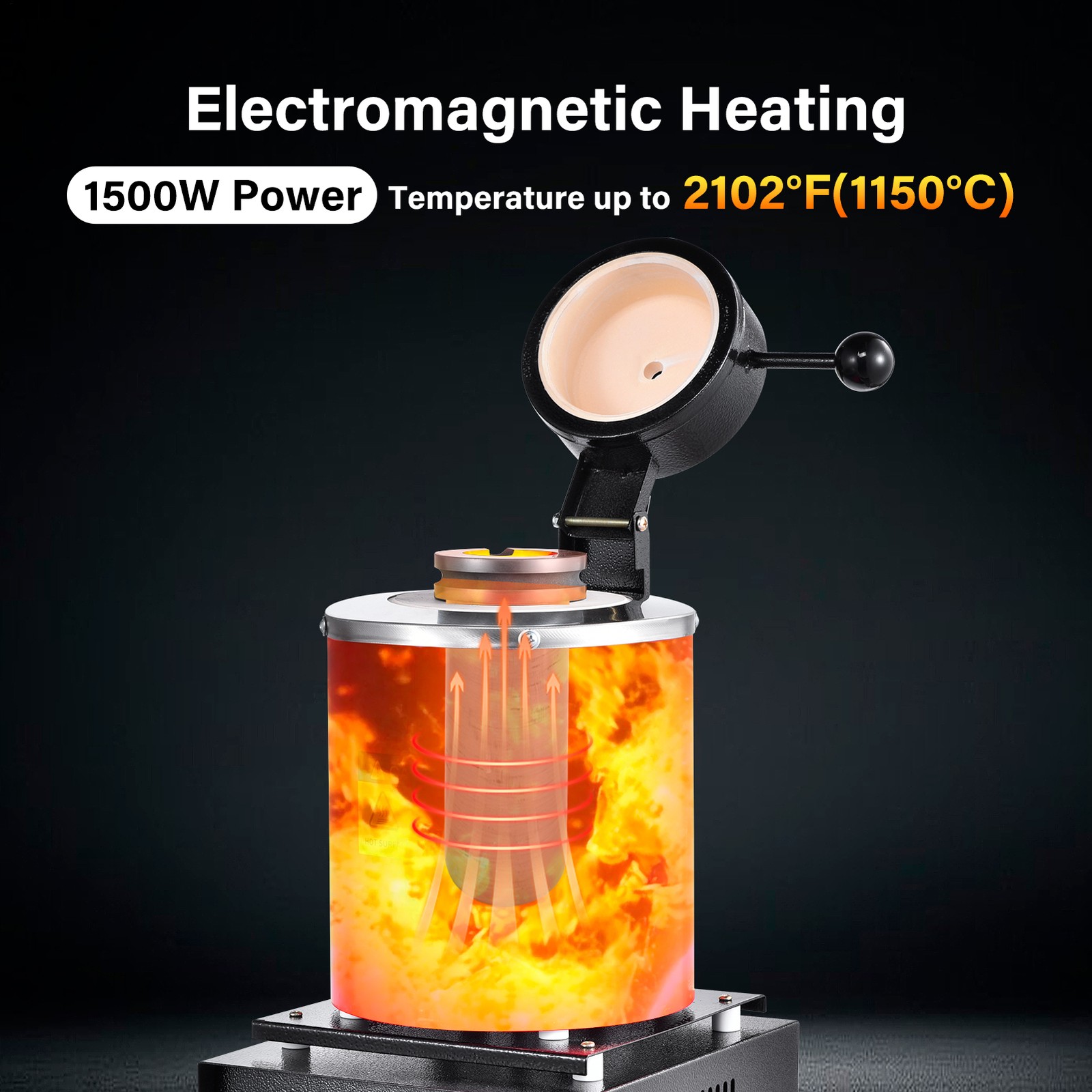 New Gold Melting Furnace — 1500W 2102℉ Digital Electric Melting Furnace Red