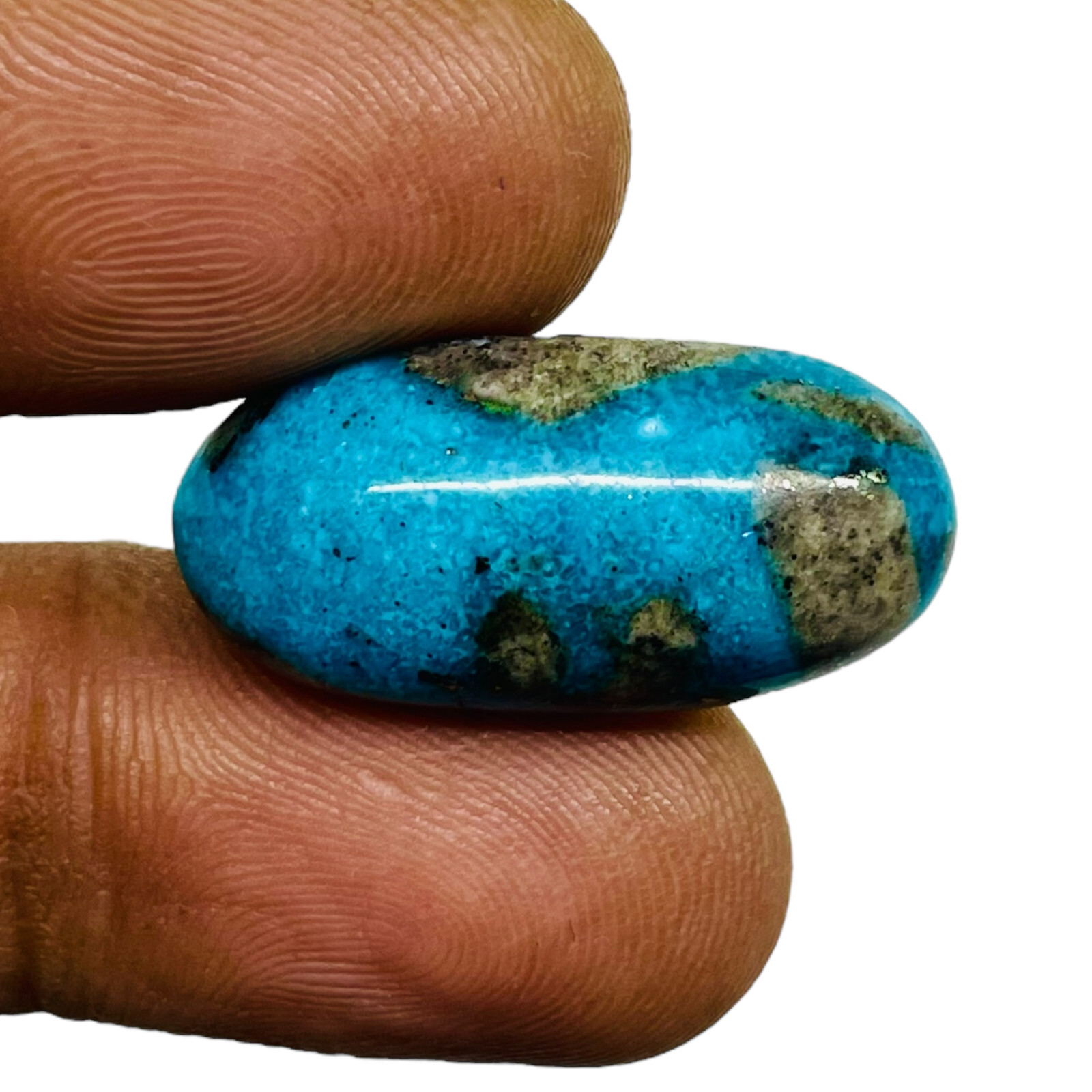 25 Cts Natural Turquoise 25×12.5mm Oval Blue Cabochon Loose Untreated Gemstone