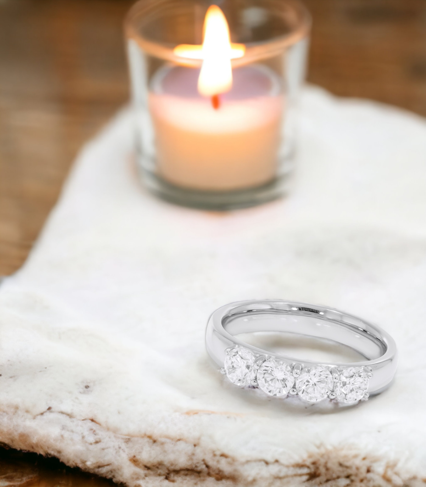 Lab Grown Diamond Engagement Ring 0.96 ct Certified Round Cut 14k White Gold
