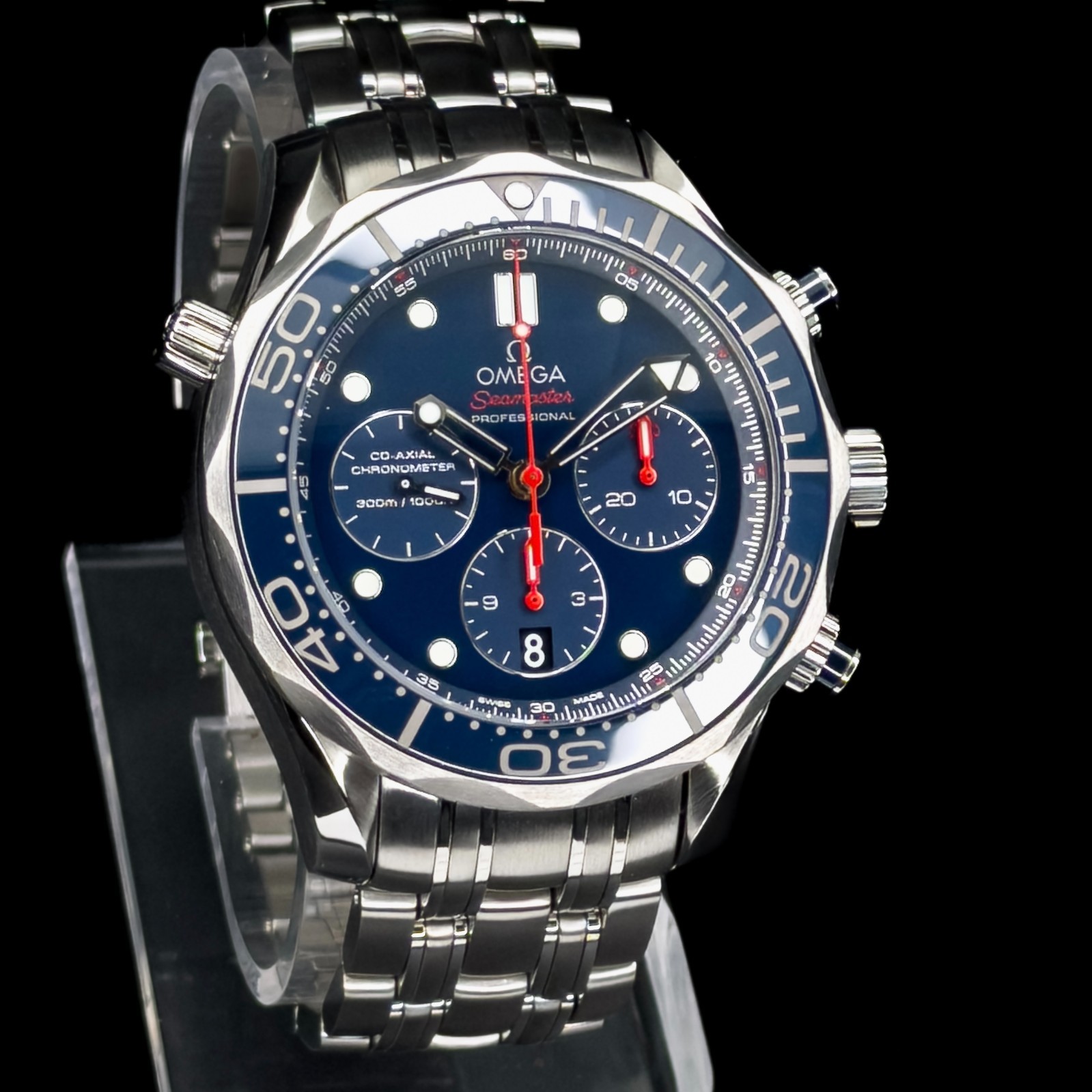 2023 Omega Seamaster Diver 300 M Chrono 44mm 212.30.44.50.03.001 B+P Excellent