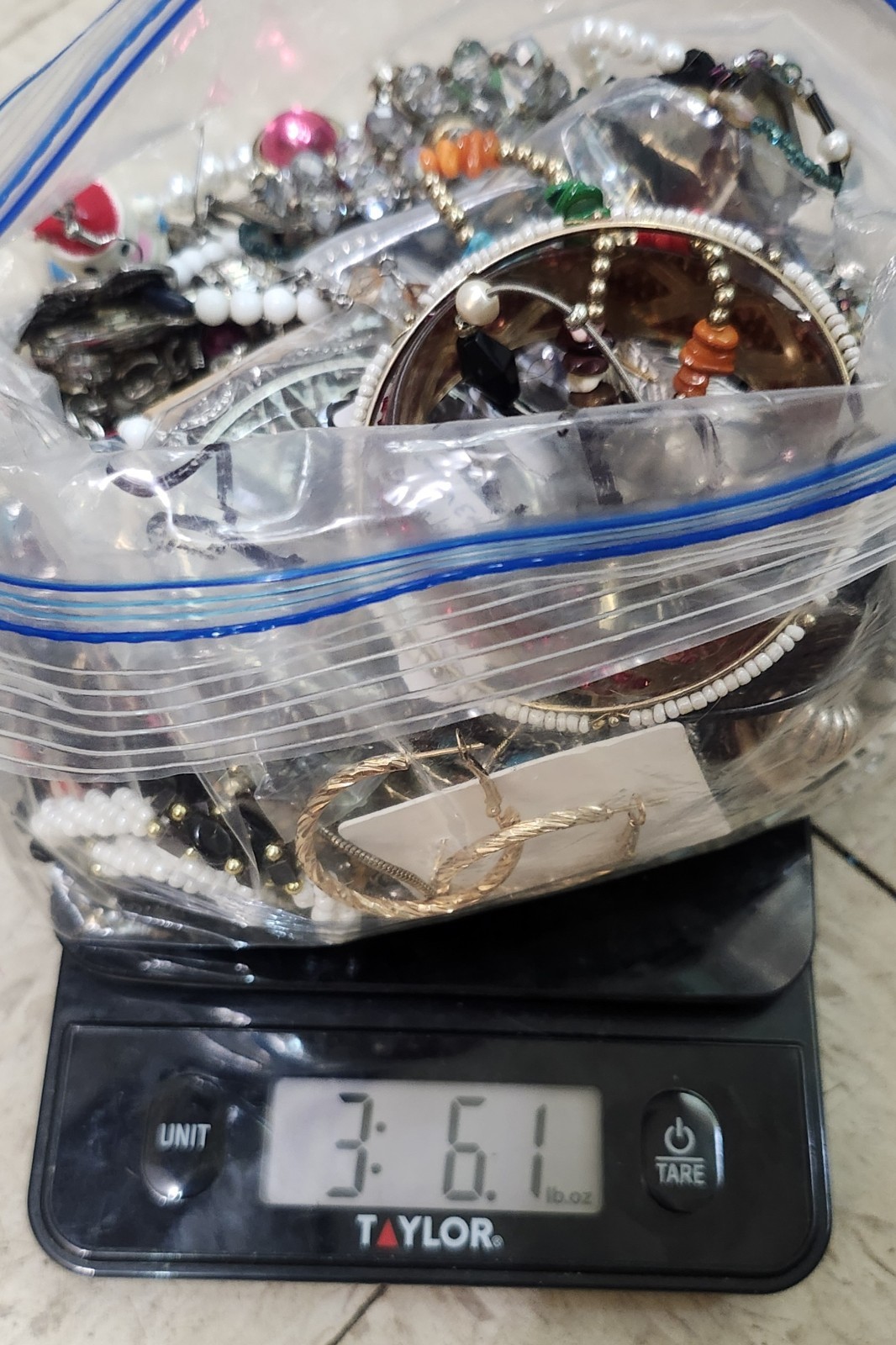 3 lbs 6.1 oz Mixed Costume Jewelry Bulk Lot – Wearable, New, & Craft Scrap
