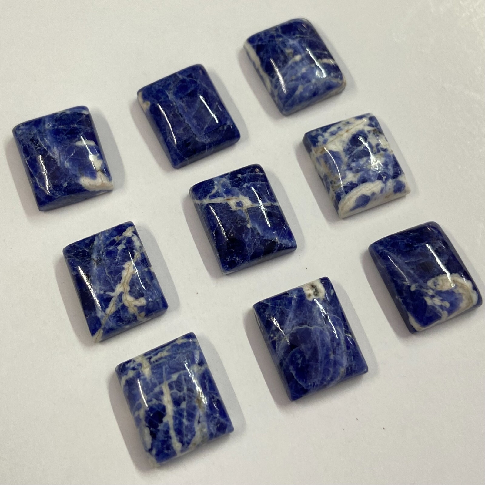 Natural Sodalite Rectangle Shape Cabochon, Wholesale Calibrated Gemstone Lot