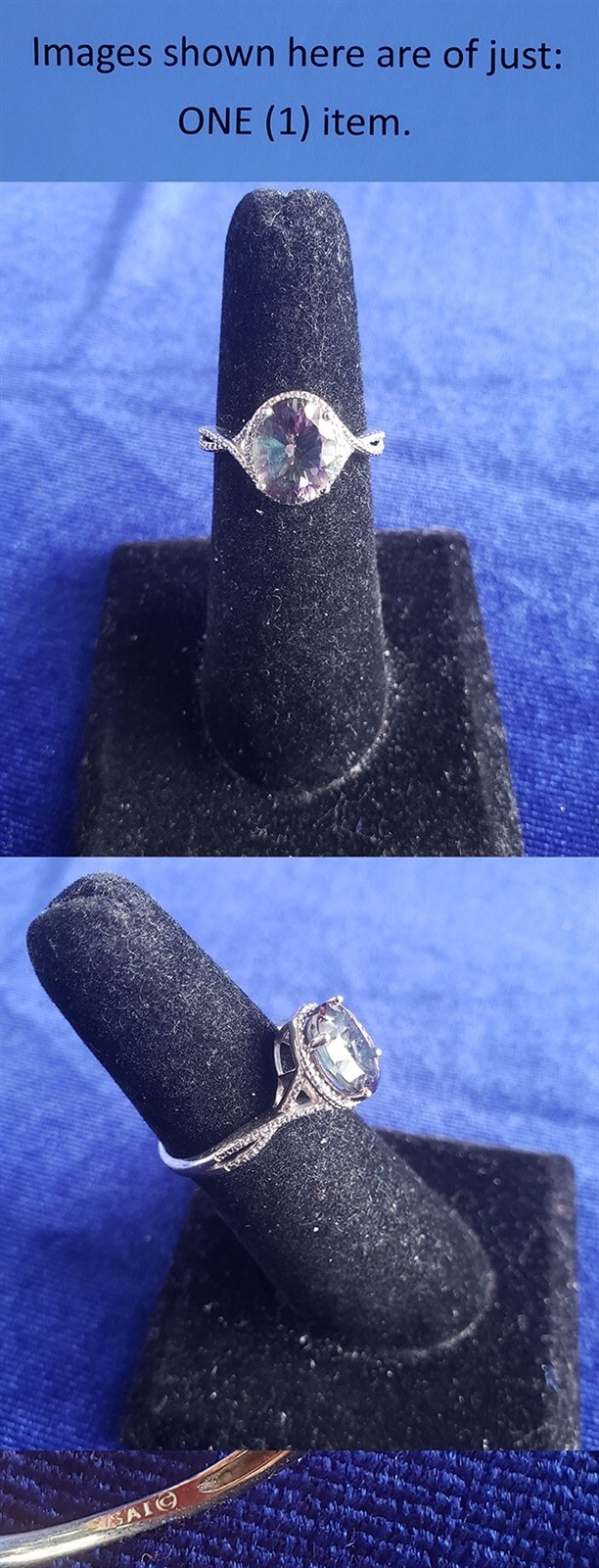 Sterling Silver Lab Created Alexandrite & Diamond Size 7 Ring 25ri304