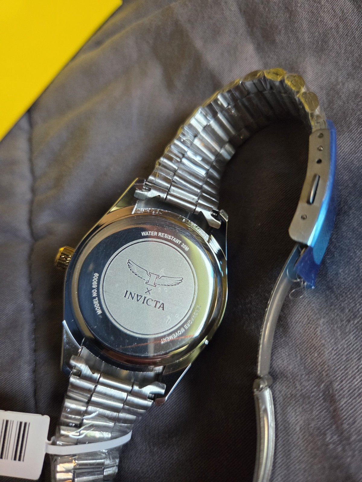 Invicta Quartz Two-Tone SS Bracelet Gold Sunburst Dial Fluted Bezel Box