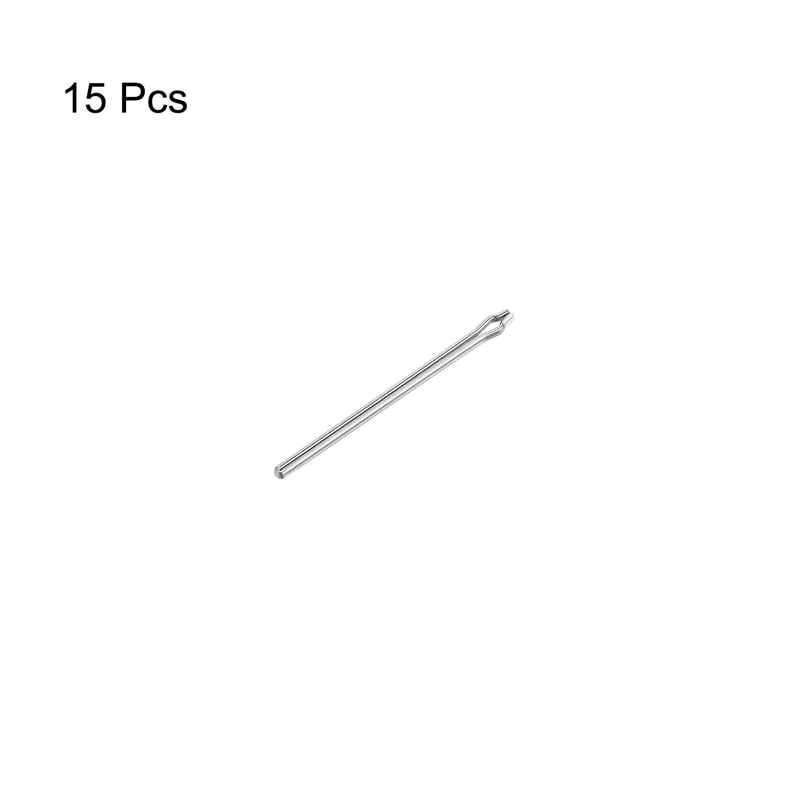 15Pcs 20mm Watch Band Link Cotter Pin Stainless Steel 0.9mm Dia Silver