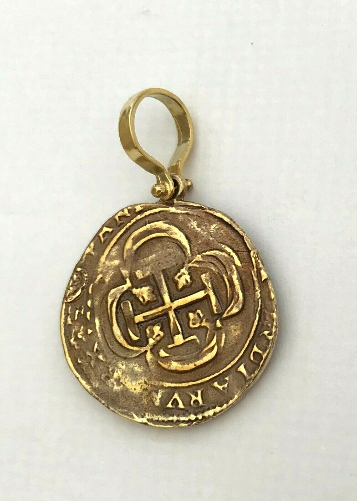 ATOCHA Coin Pendant 925 Sterling Silver Antique Gold Treasure Shipwreck Coin