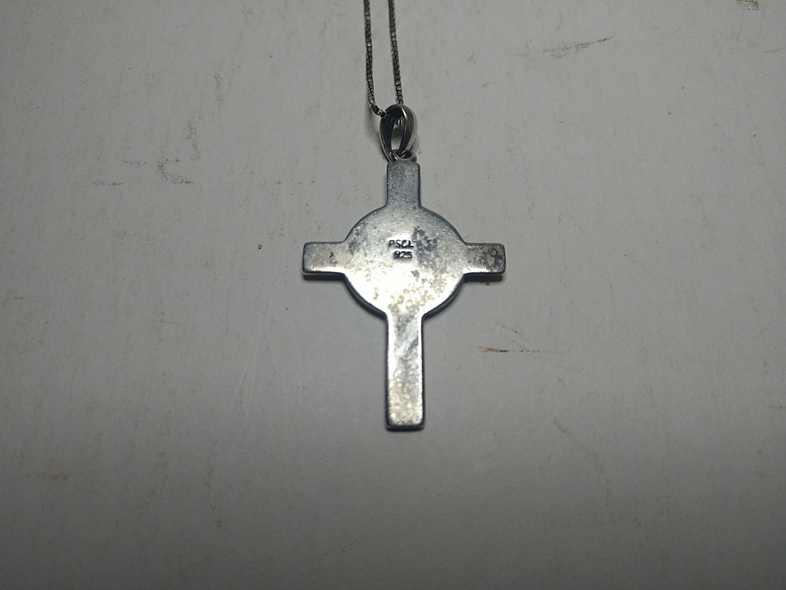 Vintage Peter Stone Sterling Silver 6.5g Medical Cross Pendant Necklace