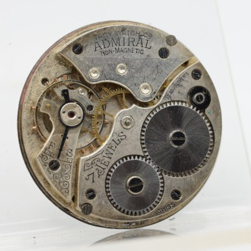 TACY ADMIRAL 7j POCKET WATCH MOVEMENT 39.7mm SWISS FOR REPAIR (HF)
