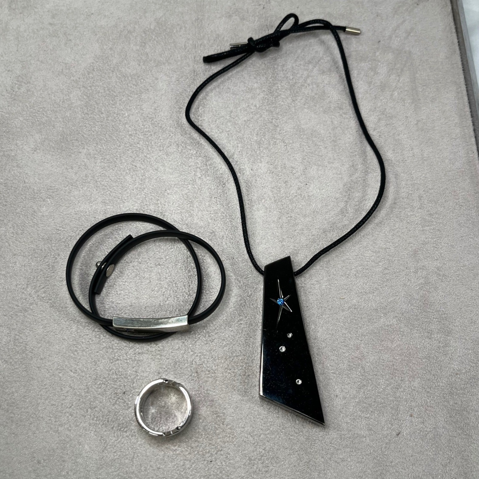 Thierry Mugler Angel Solid Perfume Pendant Necklace, 925 Silver Ring, Bracelet