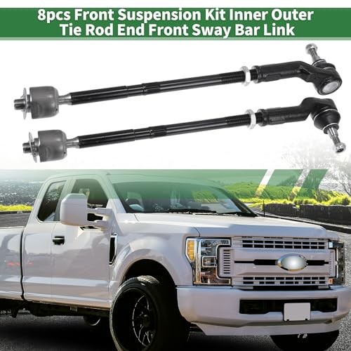 8pcs Front Suspension Kit – Inner Outer Tie Rod End Sway Bar – Ball
