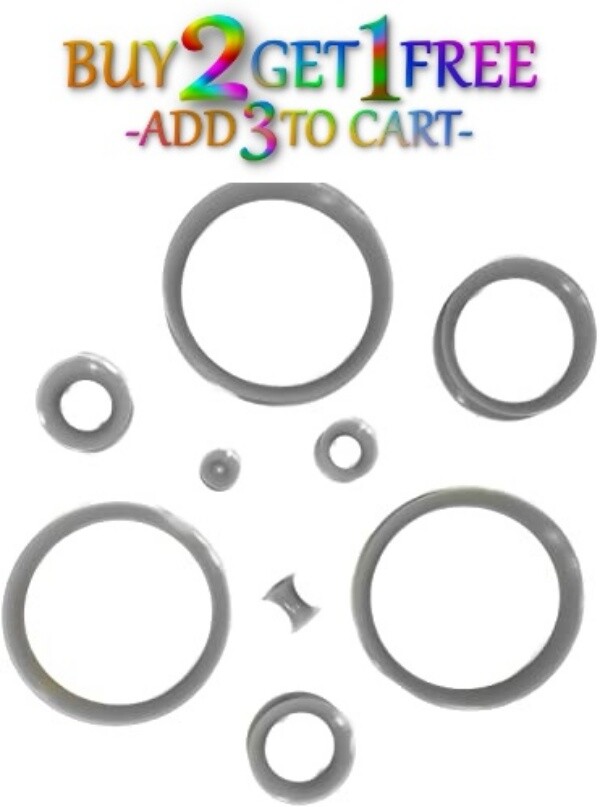 Pair 8g-40mm GRAY SILICONE EARSKIN TUNNELS Double Flare Gauges Thin Flesh 1022