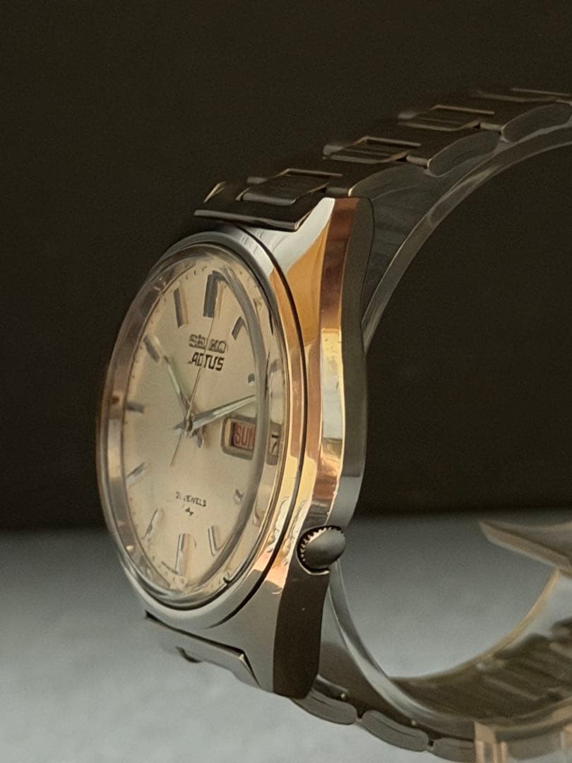 SEIKO Actus Automatic Day-Date 38mm Champagne White Dial Metal Bracelet Watch
